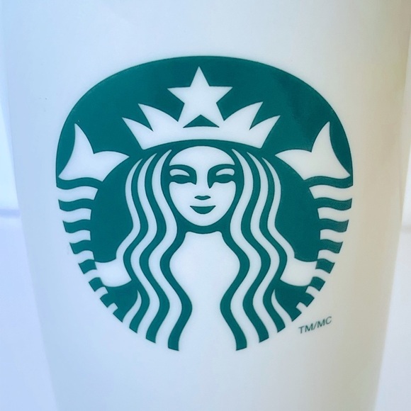 Starbucks Travel Mug Glossy White EUC 11oz - Picture 7 of 13